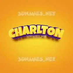charlton in Orange Toon style - 3D name wallpaper