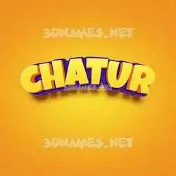 chatur in Orange Toon style - 3D name wallpaper