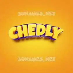 chedly in Orange Toon style - 3D name wallpaper