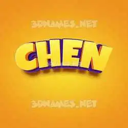 chen in Orange Toon style - 3D name wallpaper