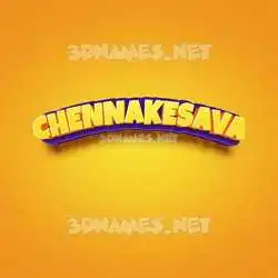 chennakesava in Orange Toon style - 3D name wallpaper