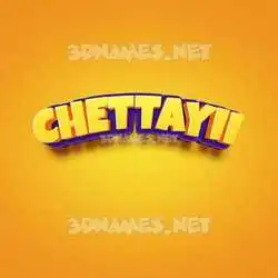 chettayii in Orange Toon style - 3D name wallpaper