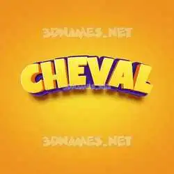 cheval in Orange Toon style - 3D name wallpaper