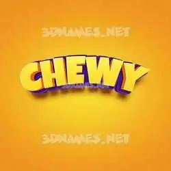 chewy in Orange Toon style - 3D name wallpaper