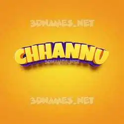 chhannu in Orange Toon style - 3D name wallpaper