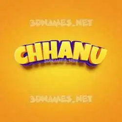chhanu in Orange Toon style - 3D name wallpaper