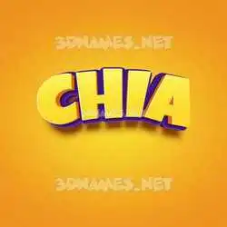 chia in Orange Toon style - 3D name wallpaper