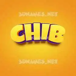 chib in Orange Toon style - 3D name wallpaper