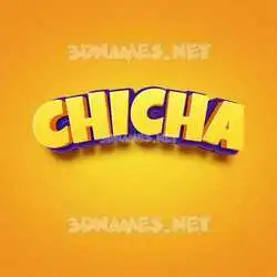 chicha in Orange Toon style - 3D name wallpaper