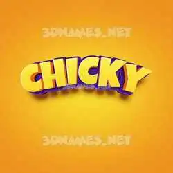 chicky in Orange Toon style - 3D name wallpaper