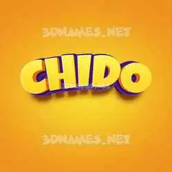 chido in Orange Toon style - 3D name wallpaper