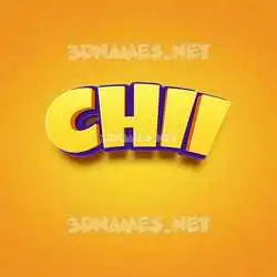 chii in Orange Toon style - 3D name wallpaper