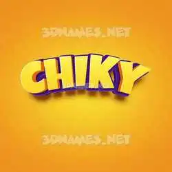 chiky in Orange Toon style - 3D name wallpaper
