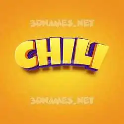 chili in Orange Toon style - 3D name wallpaper