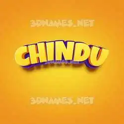 chindu in Orange Toon style - 3D name wallpaper