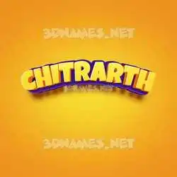 chitrarth in Orange Toon style - 3D name wallpaper