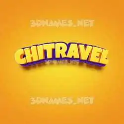 chitravel in Orange Toon style - 3D name wallpaper