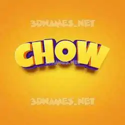 chow in Orange Toon style - 3D name wallpaper