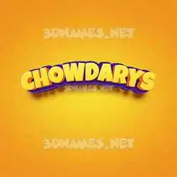 chowdarys in Orange Toon style - 3D name wallpaper