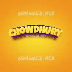 chowdhury in Orange Toon style - 3D name wallpaper