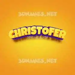 christofer in Orange Toon style - 3D name wallpaper
