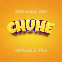 chuhe in Orange Toon style - 3D name wallpaper