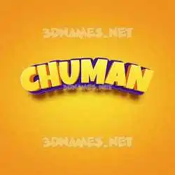 chuman in Orange Toon style - 3D name wallpaper