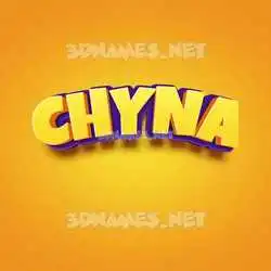 chyna in Orange Toon style - 3D name wallpaper