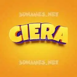 ciera in Orange Toon style - 3D name wallpaper
