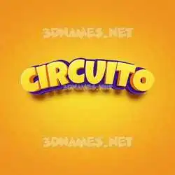 circuito in Orange Toon style - 3D name wallpaper