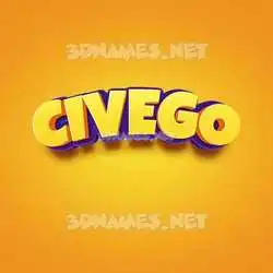civego in Orange Toon style - 3D name wallpaper