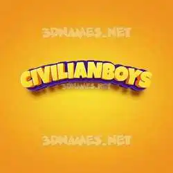 civilianboys in Orange Toon style - 3D name wallpaper