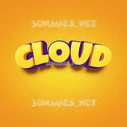 cloud in Orange Toon style - 3D name wallpaper