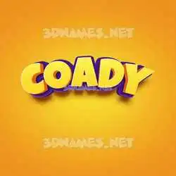 coady in Orange Toon style - 3D name wallpaper
