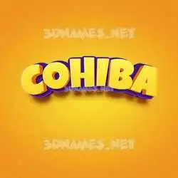 cohiba in Orange Toon style - 3D name wallpaper