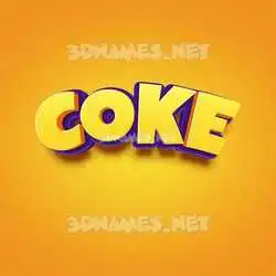 coke in Orange Toon style - 3D name wallpaper
