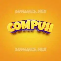 compuh in Orange Toon style - 3D name wallpaper
