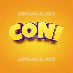 coni in Orange Toon style - 3D name wallpaper