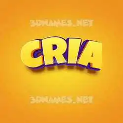 cria in Orange Toon style - 3D name wallpaper