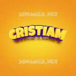 cristiam in Orange Toon style - 3D name wallpaper