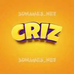 criz in Orange Toon style - 3D name wallpaper