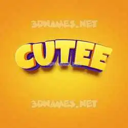 cutee in Orange Toon style - 3D name wallpaper