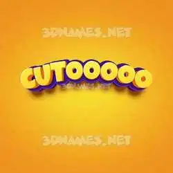 cutooooo in Orange Toon style - 3D name wallpaper