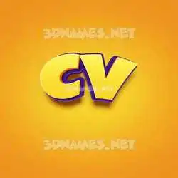 cv in Orange Toon style - 3D name wallpaper