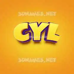 cyl in Orange Toon style - 3D name wallpaper