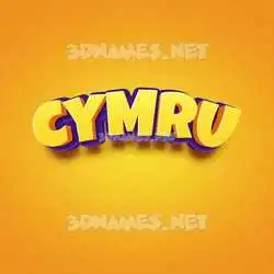 cymru in Orange Toon style - 3D name wallpaper