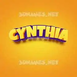 cynthia in Orange Toon style - 3D name wallpaper