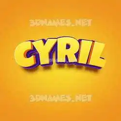 cyril in Orange Toon style - 3D name wallpaper
