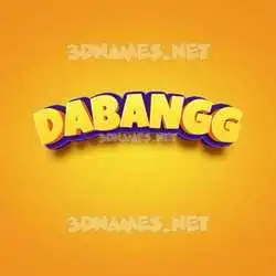 dabangg in Orange Toon style - 3D name wallpaper