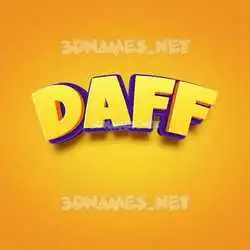 daff in Orange Toon style - 3D name wallpaper